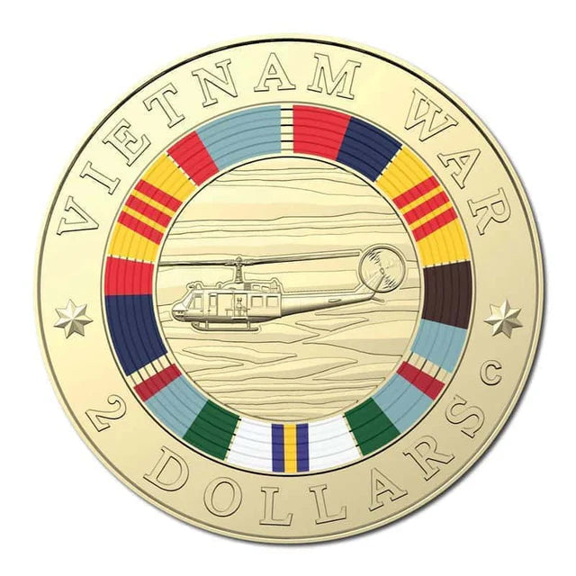 Vietnam War 2023 $2 'C' Mintmark Coloured Uncirculated Coin