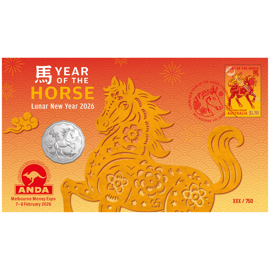 2026 50c ANDA Melbourne Money Expo Lunar Year of the Horse PNC