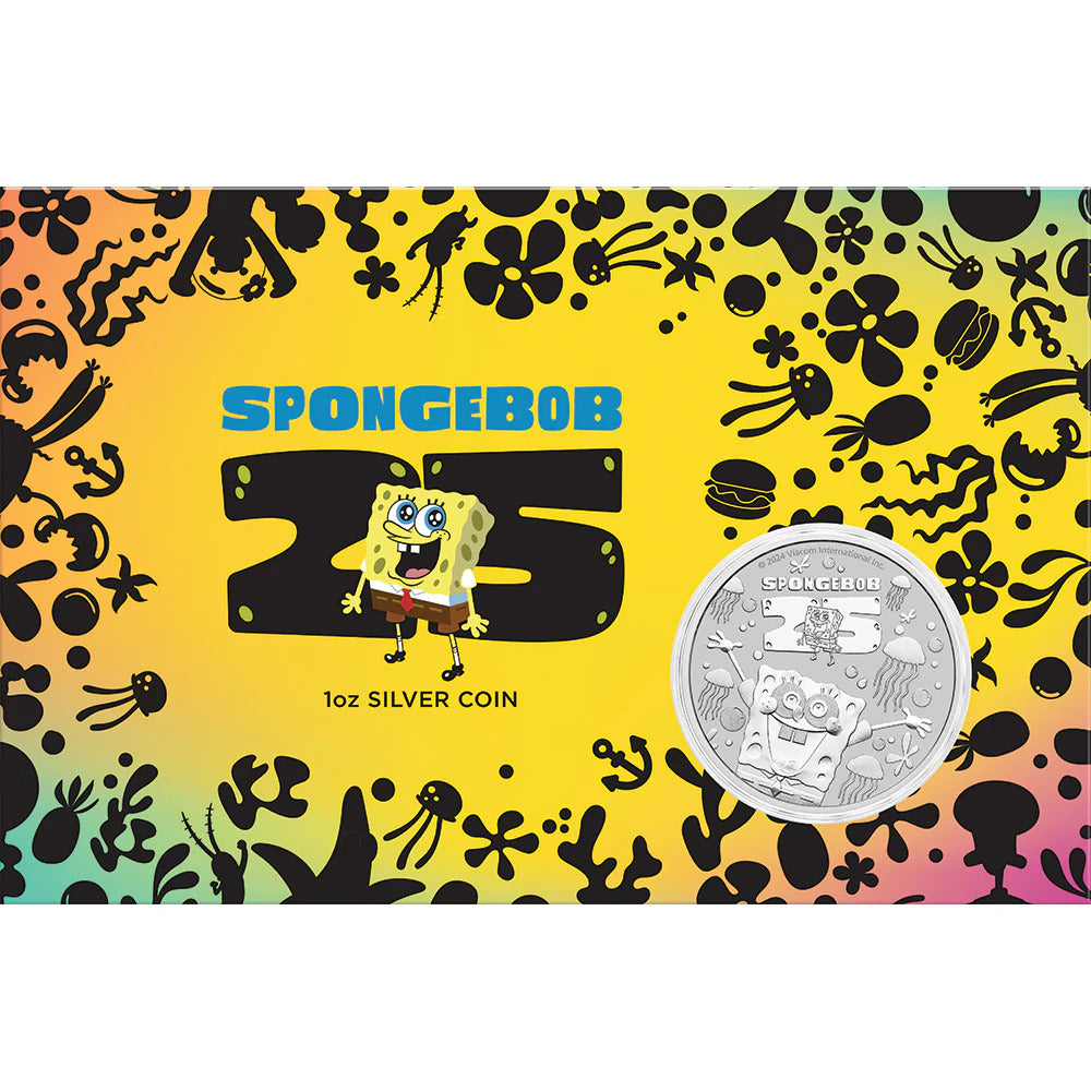 SpongeBob SquarePants 2024 1oz Silver Coin In Card