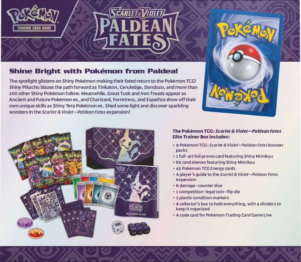 Paldean Fates (Scarlet & Violet) - Elite Trainer Box (ETB) (Pokemon TCG)