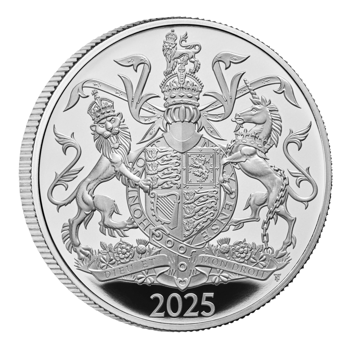 The Royal Arms of His Majesty King Charles III 2025 UK £5 Silver Proof Coin