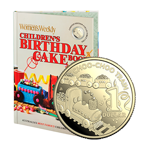 Australian Women’s Weekly Children’s Birthday Cake Book 2025 $1 Proof Coin in Cake Book - Choo Choo Train