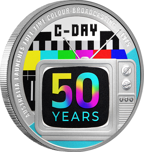 Colour TV in Australia 50th Anniversary 2025 $1 1oz Silver Proof Coin