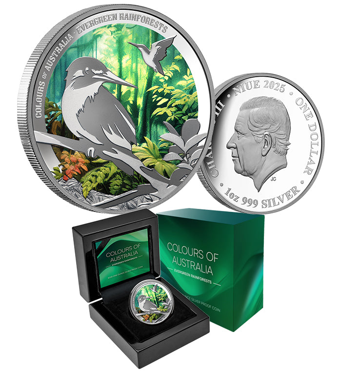 Colours Of Australia - 2025 $1 Evergreen Rainforest 1oz Silver Proof Coin