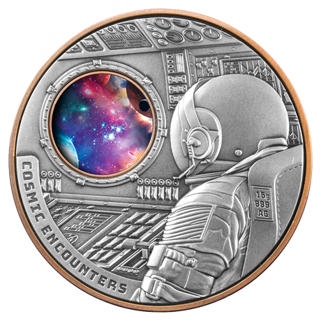 Cosmic Encounters 2025 $1 Rotating Silver & Copper Bimetal Antique Coin