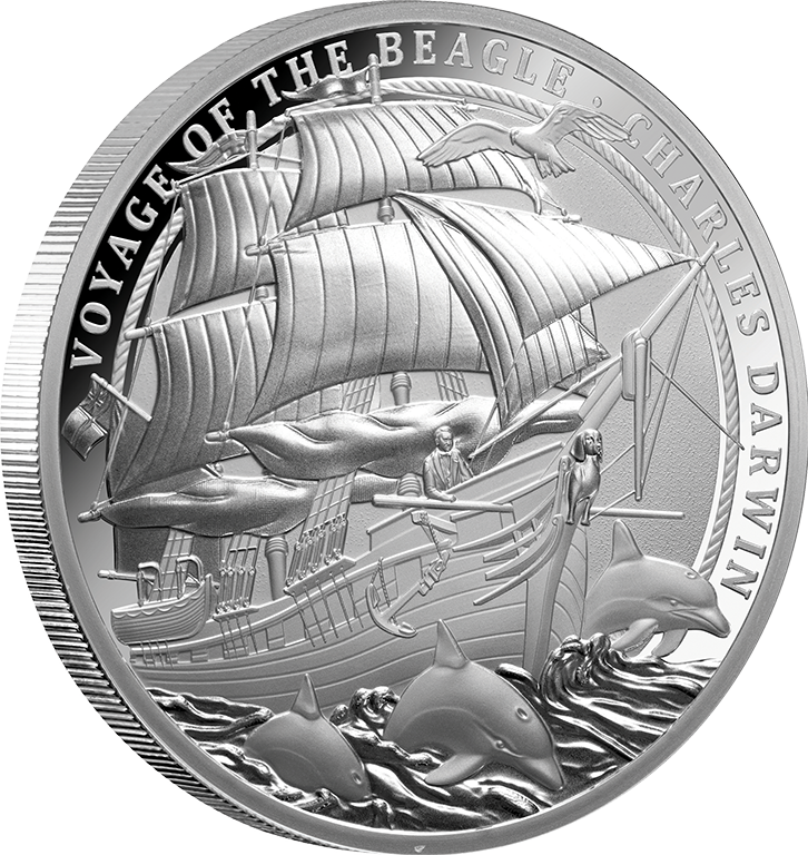 Charles Darwin & The Voyage Of The HMS Beagle 2025 1oz Silver Proof Coin