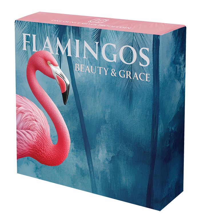 Pink Flamingo 2025 1oz Rose Gold Plated Silver Proof Coin