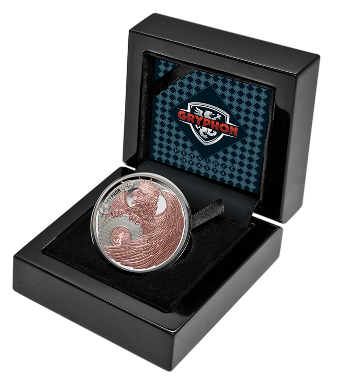 Heraldic Beasts 2024 $1 Gryphon Rose Gold-plated 1oz Silver Proof Coin