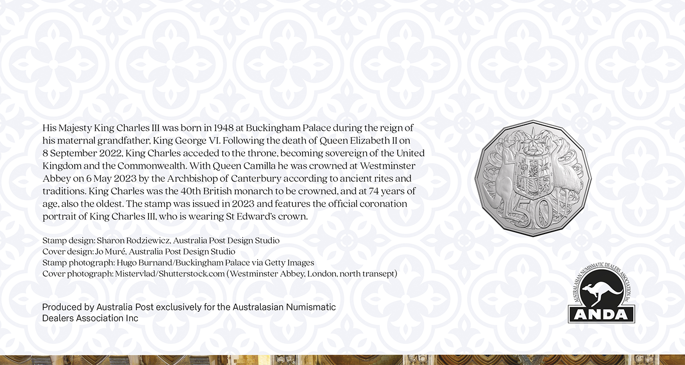 His Majesty King Charles III 2025 50c PNC - Hobart ANDA Money Expo 25