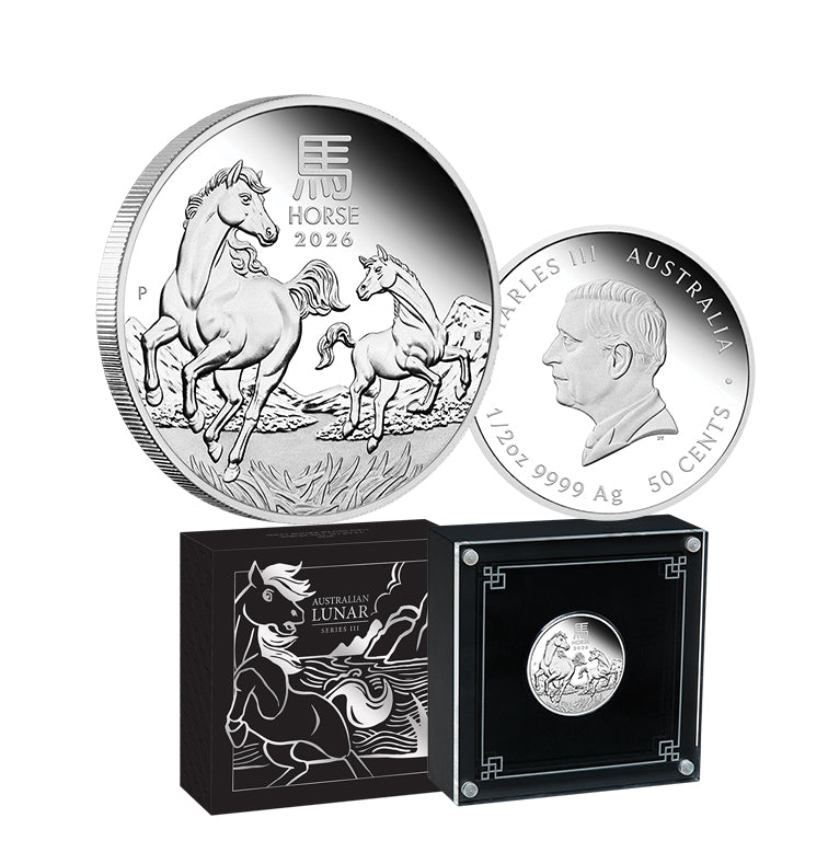 Australian Lunar Series III 2026 Year of the Horse 1/2oz Silver Proof Coin