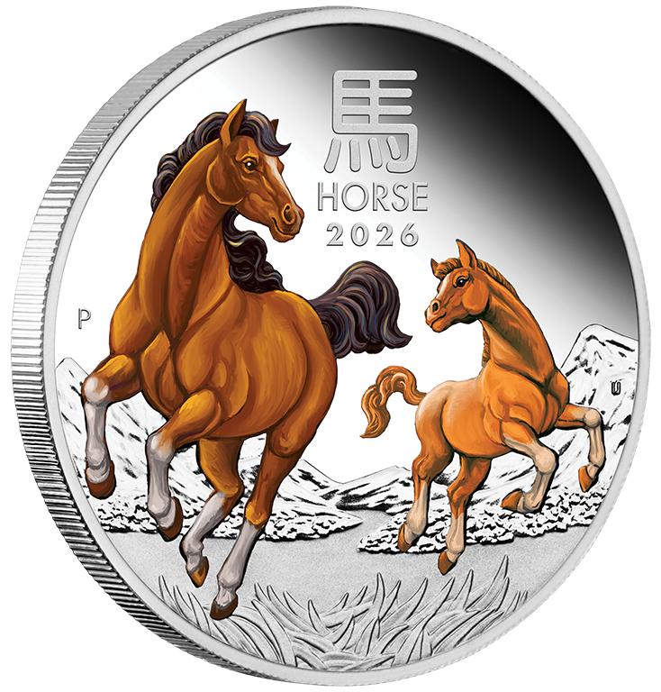 Australian Lunar Series III Year Of The Horse 2026 1oz Silver Proof Coloured Coin