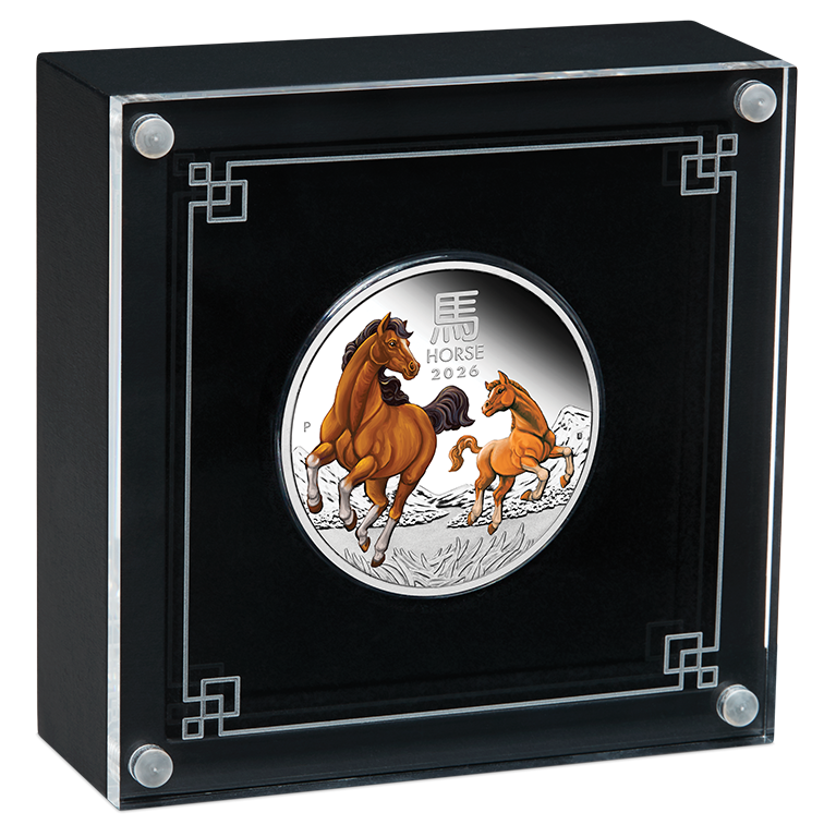 Australian Lunar Series III Year Of The Horse 2026 1oz Silver Proof Coloured Coin