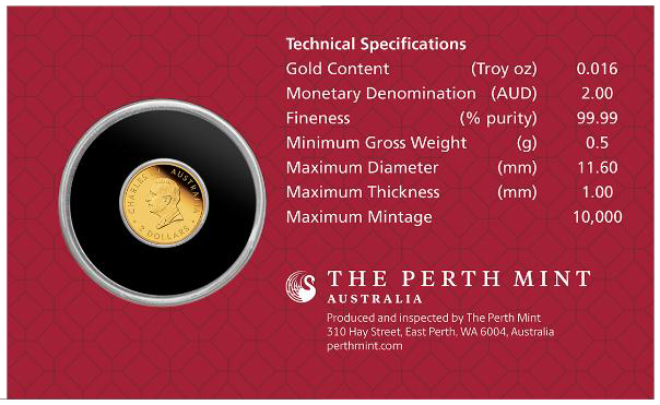 2026 0.5g Mini Horse Gold Proof Coin in Card - Australian Lunar Series III – Year of the Horse