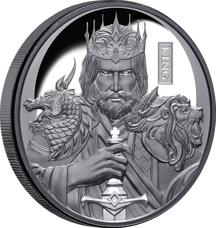 Chess King 2023 $1 1oz Silver Black Proof Coin