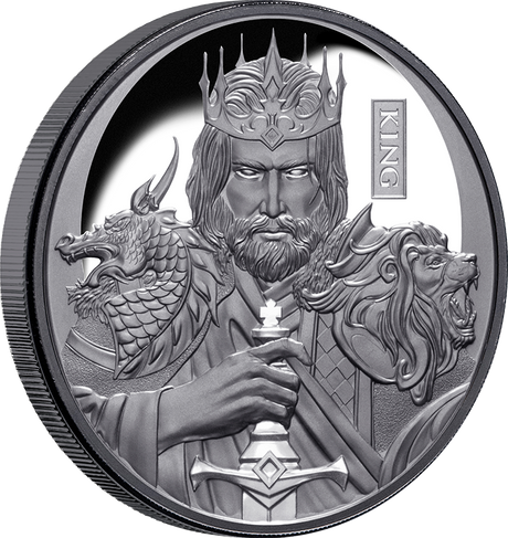 Chess King 2023 $1 1oz Silver Black Proof Coin
