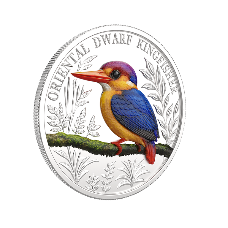 2025 1oz Oriental Dwarf Kingfisher Coloured Silver Proof