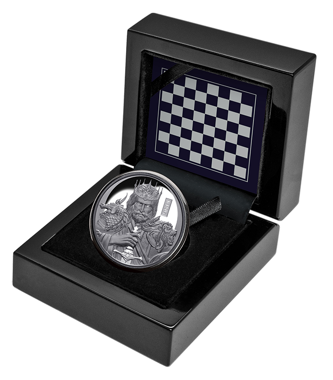 Chess King 2023 $1 1oz Silver Black Proof Coin