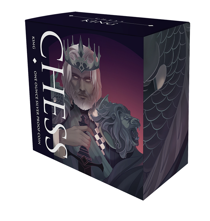 Chess King 2023 $1 1oz Silver Black Proof Coin