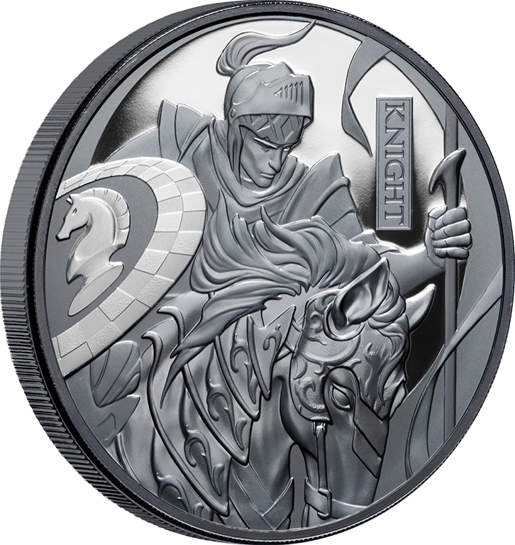 Chess Knight 2024 $1 1oz Silver Black Proof Coin