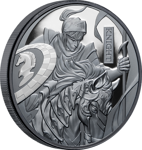 Chess Knight 2024 $1 1oz Silver Black Proof Coin