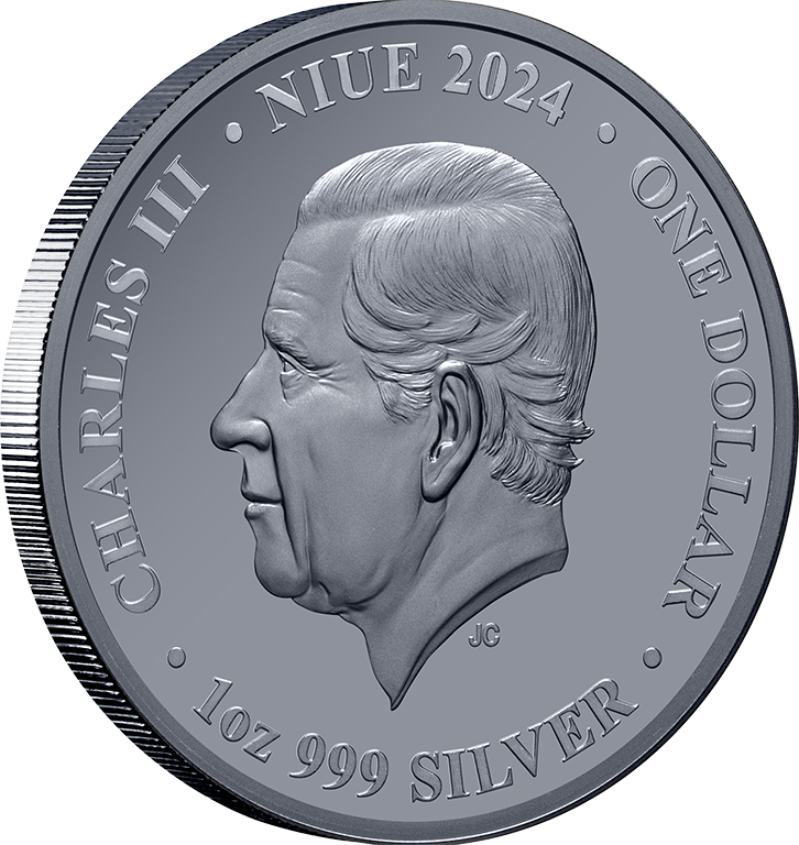 Chess Knight 2024 $1 1oz Silver Black Proof Coin