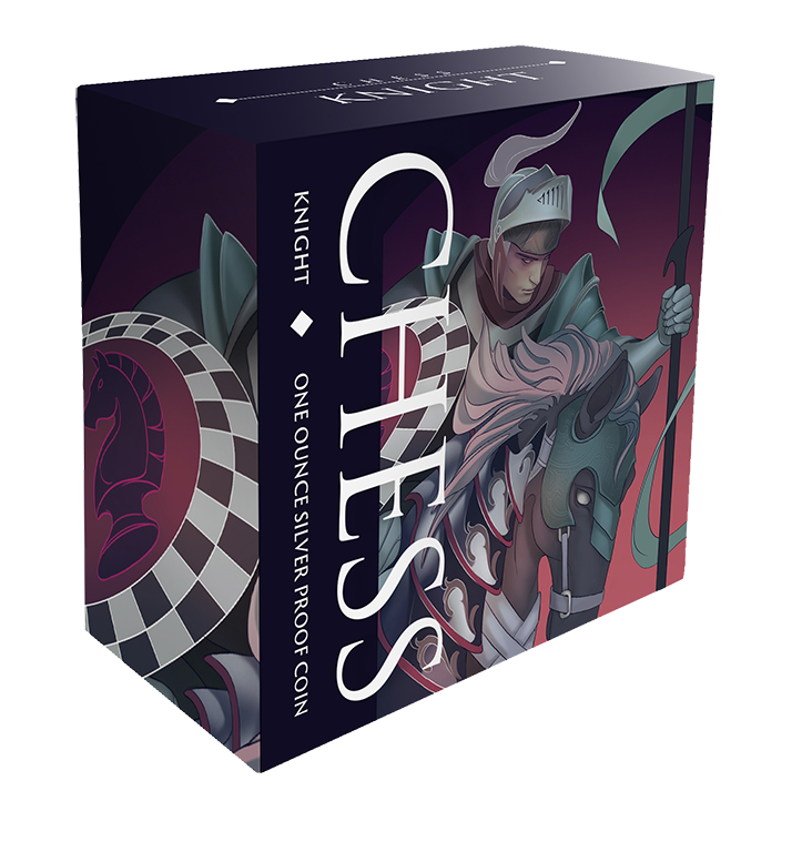 Chess Knight 2024 $1 1oz Silver Black Proof Coin