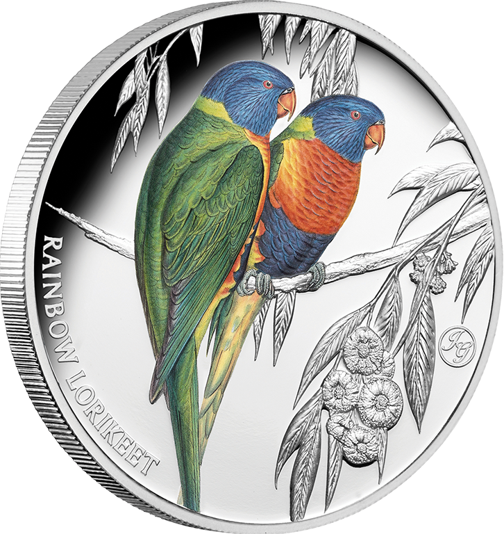 Birds of Australia 2024 $1 Rainbow Lorikeet 1oz Silver Proof Coin