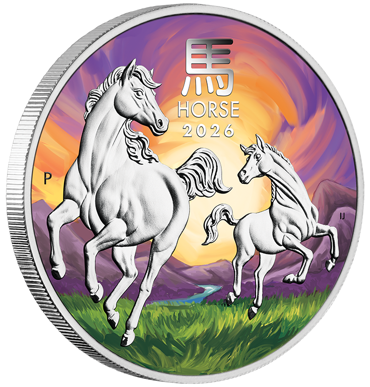 2026 1oz ANDA Melbourne Money Expo Year of the Horse 1oz Silver Coloured Coin in Card