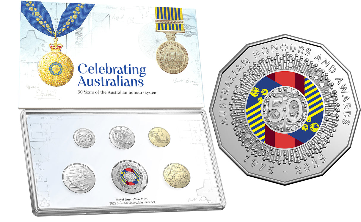 2025 Mint Uncirculated Year Set - 50th Anniversary of Australian Honours and Awards System