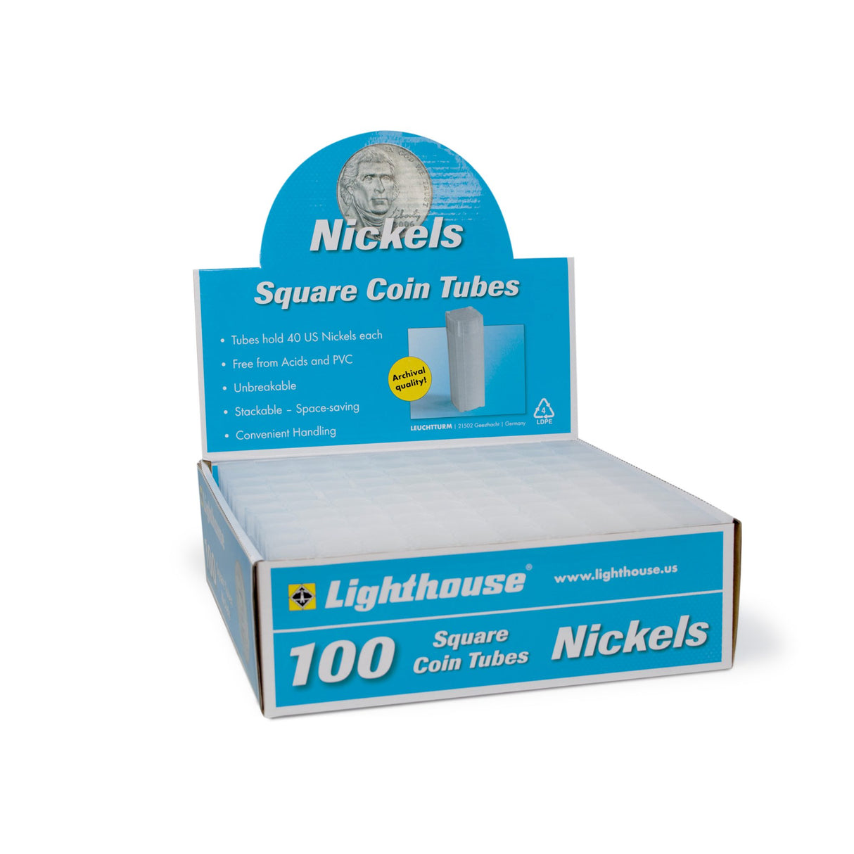 Lighthouse Coin Tubes for Australian $2 coin - Box of 100
