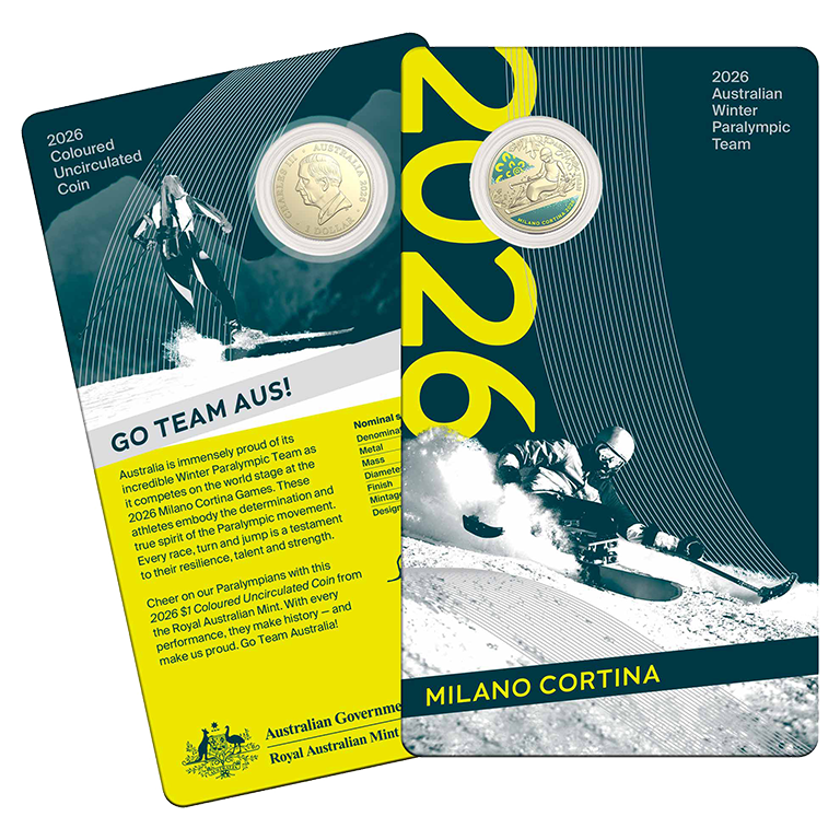2026 $1 Winter Paralympics Colour Uncirculated Coin Card