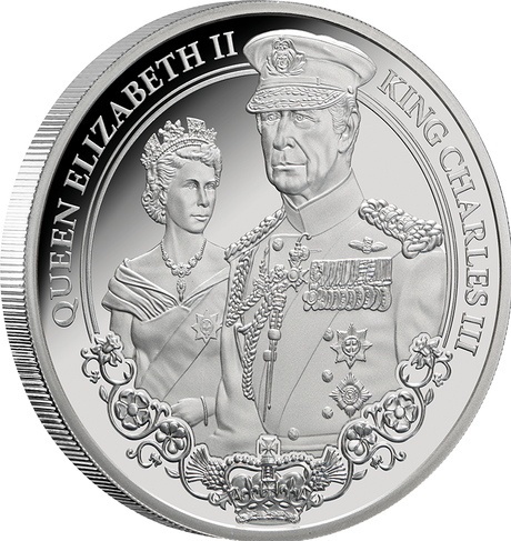 Portraits of Power - Elizabeth II & Charles III 2025 1oz Silver Proof Coin