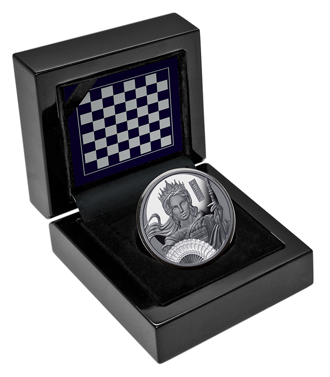 Chess Queen 2025 $1 1oz Silver Black Proof Coin