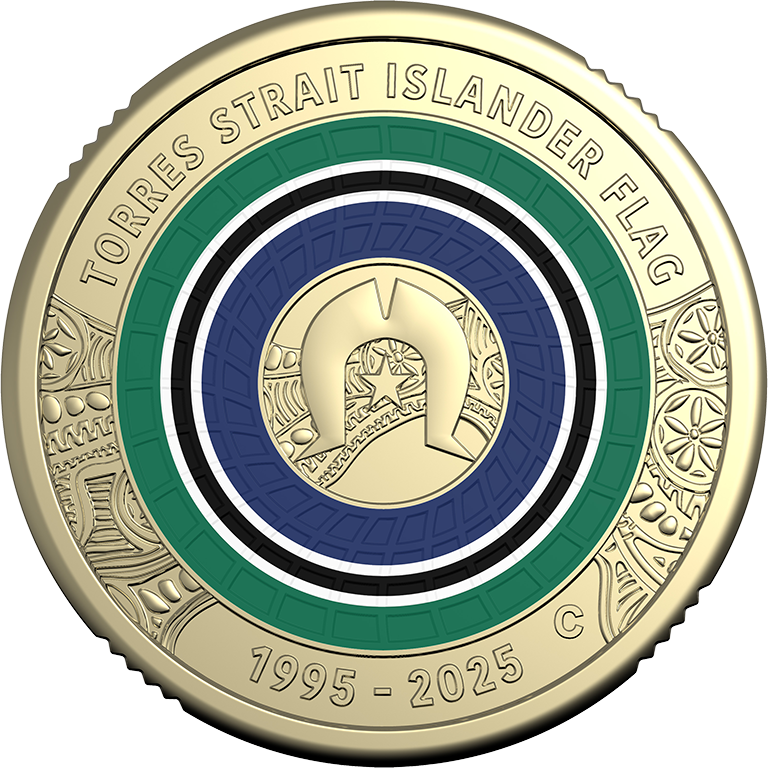 30th Anniversary of the Torres Strait Islander Flag 2025 $2 Coloured C Mintmark Uncirc Coin Card