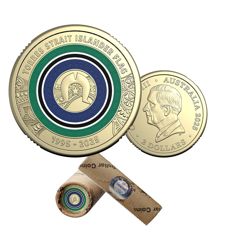 30th Anniversary of the Torres Strait Islander Flag 2025 $2 Coloured Circ Premium RAM Mint Roll