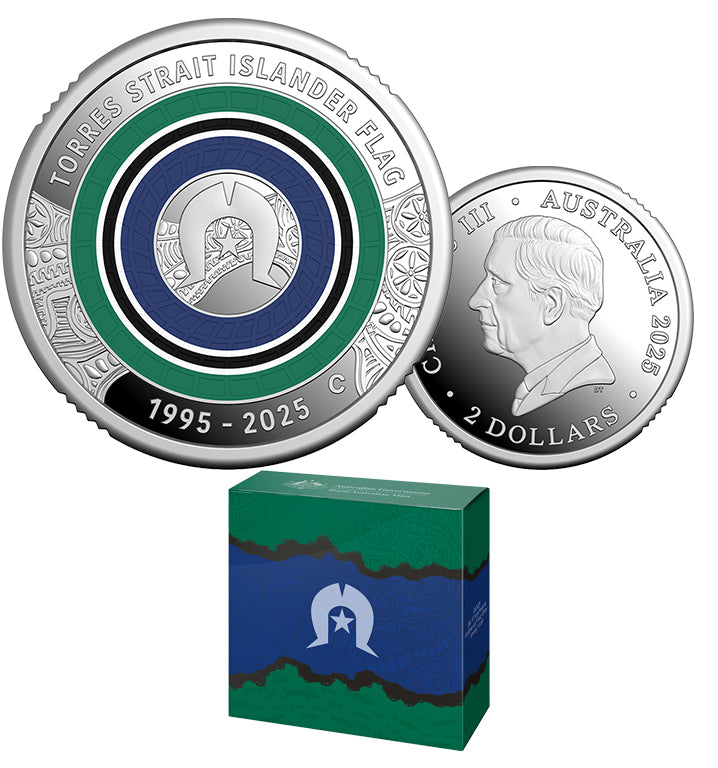 30th Anniversary of the Torres Strait Islander Flag 2025 $2 C Mintmark Coloured Fine Silver Proof Coin