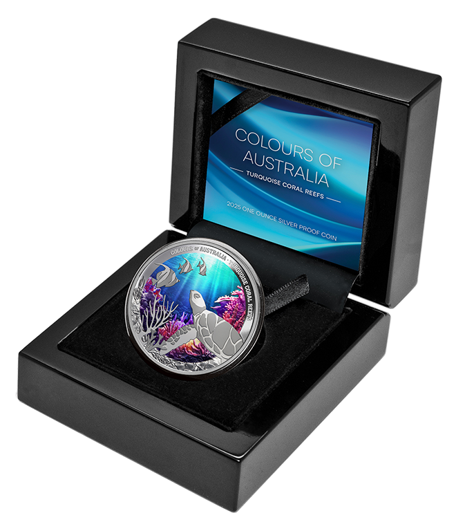 Colours of Australia - Turquoise Coral Reef 2025 $1 1oz Silver Proof Coin