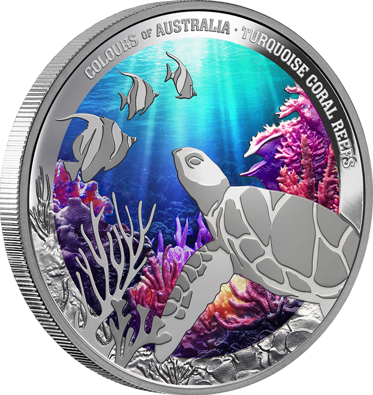 Colours of Australia - Turquoise Coral Reef 2025 $1 1oz Silver Proof Coin