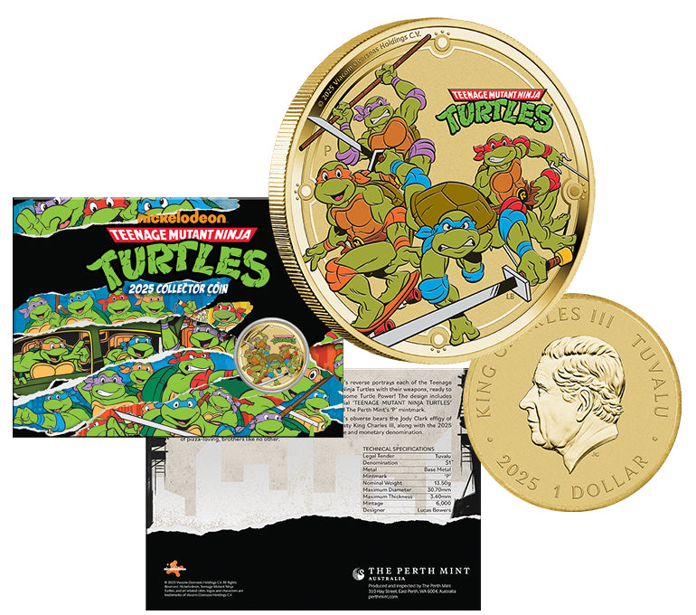 Teenage Mutant Ninja Turtles 2025 $1 Coin In Card