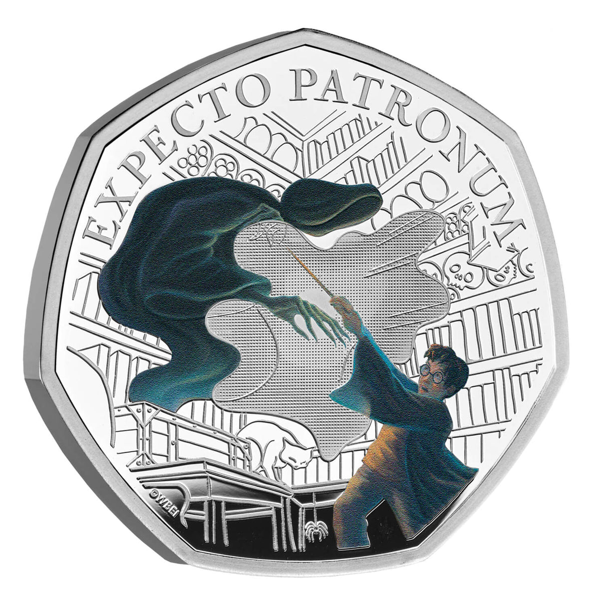 Harry Potter - The Patronus 2025 UK 50p Silver Proof Colour Coin