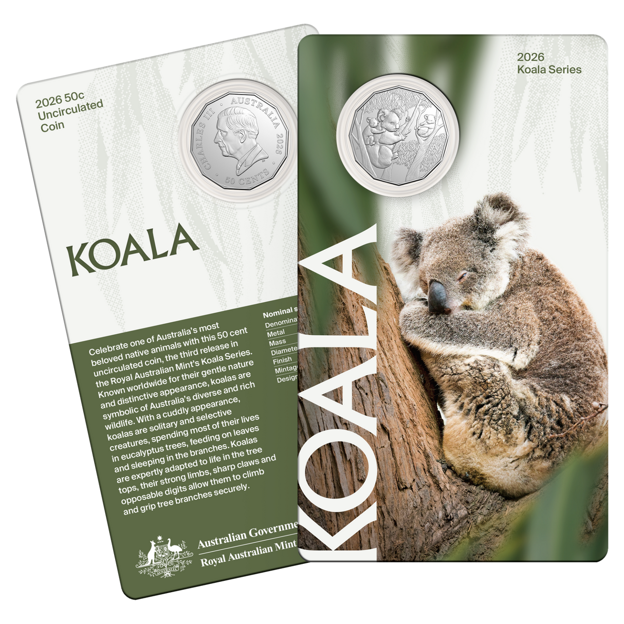 2026 50c Koala Series Uncirculated Coin Card