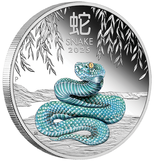 Australian Lunar Series III 2025 Year of the Snake 1oz Silver Coloured Proof Coin