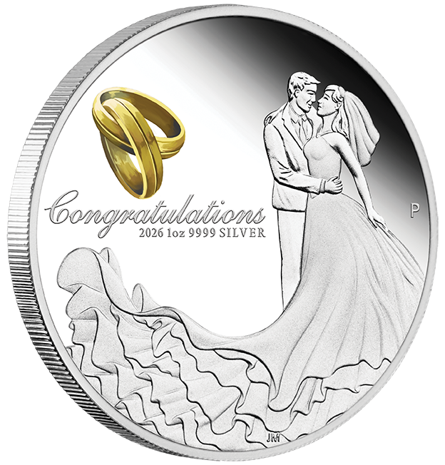 2026 1oz Wedding Silver Proof Coloured Coin