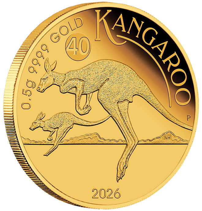 2026 0.5g Australian Kangaroo Mini Roo Gold Proof Coin in Card