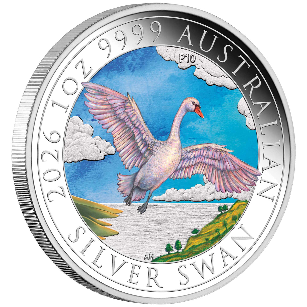 2026 1oz Swan Coloured Silver Coin