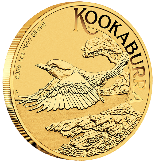2026 1oz Kookaburra Gold Plated Coin in Card Perth Stamp & Coin Show Special