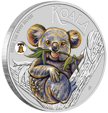 2026 1oz Australia Koala with Liberty Bell Privy Silver Coloured Coin - ANA Coin Show Special