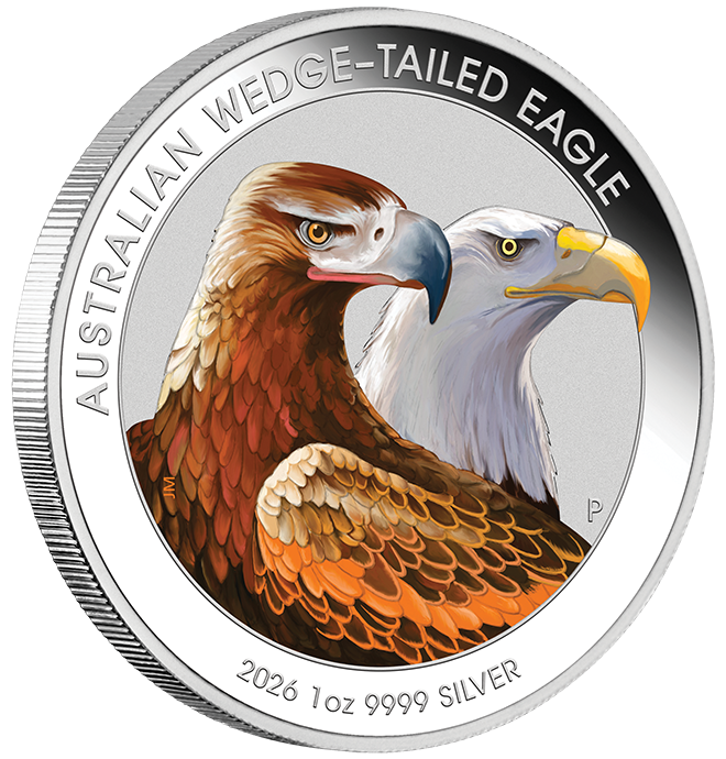 2026 1oz Australian Wedge-tailed Eagle Silver Coloured Coin in Card
