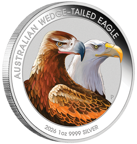 2026 1oz Australian Wedge-tailed Eagle Silver Coloured Coin in Card