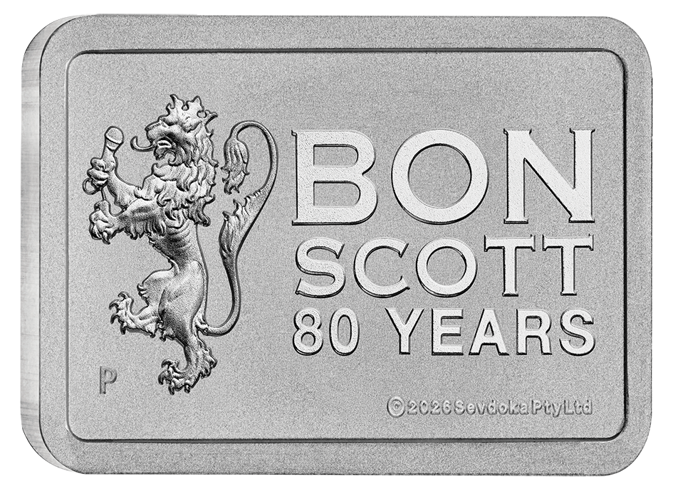 2026 10g Bon Scott 80th Anniversary Silver Minted Bar